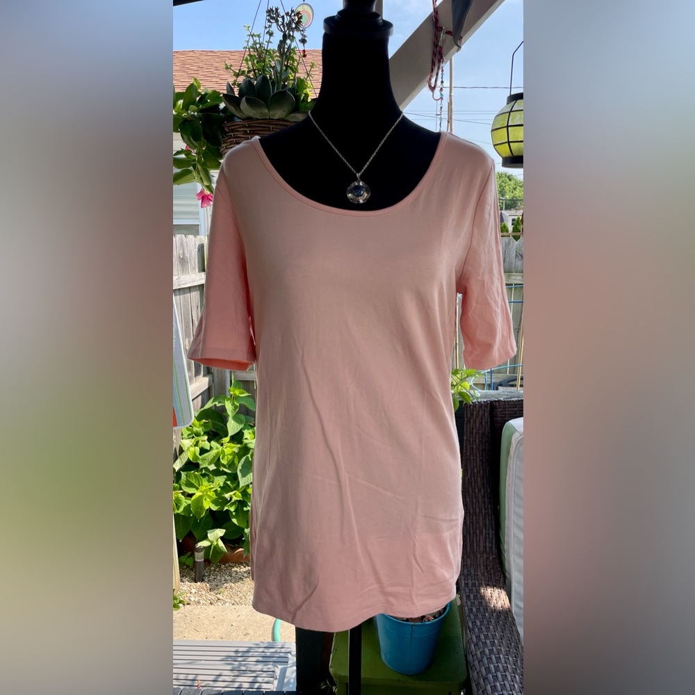 Duluth Trading Co Longtail T Elbow Sleeve Scoopneck Top Size Medium
